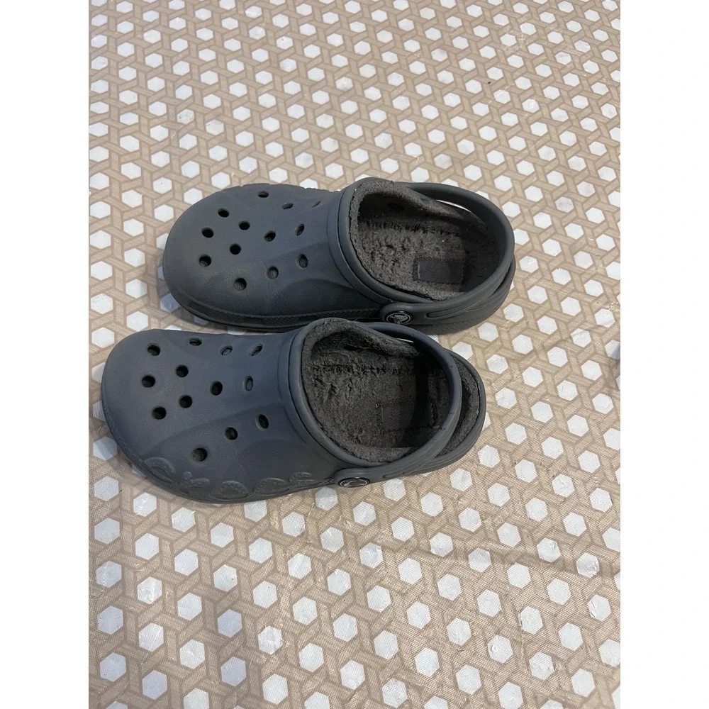 Crocs Fur Clog Sandals Unisex Little Kids Child‎ Size C 13 Gray